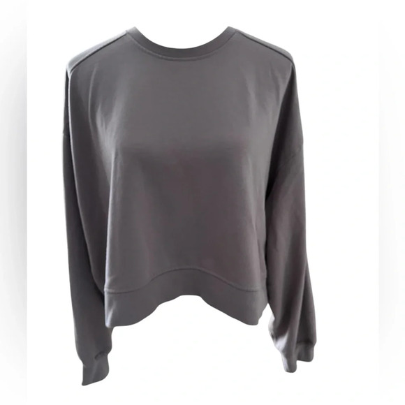CUTS Women's Large Charcoal Grey Cropped Sweatshirt Soft - Picture 1 of 8